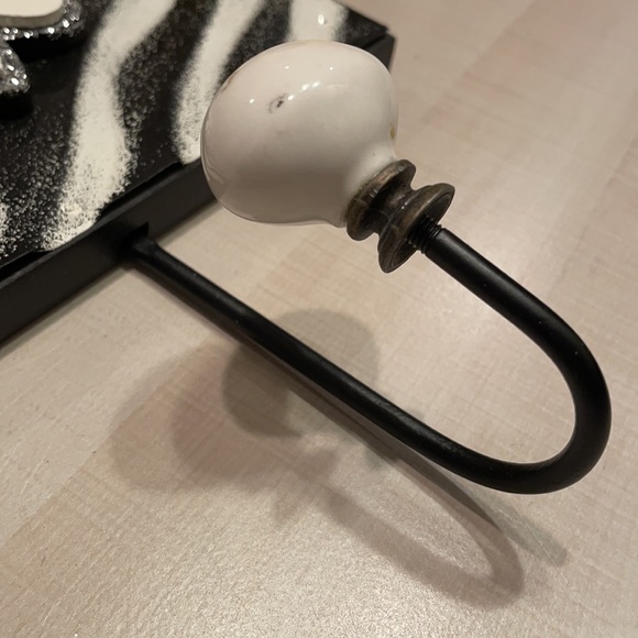 Zebra Print 7” Square Wall Hooks set of 2 - Picture 5 of 5